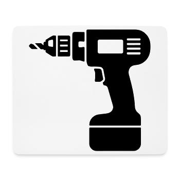 Bohrmaschine - Mousepad (Querformat) - Weiß - Vorne