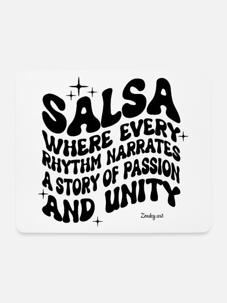 Kubanisches Salsa Tanz Liebhaber T-Shirt - Mousepad (Querformat) - Weiß