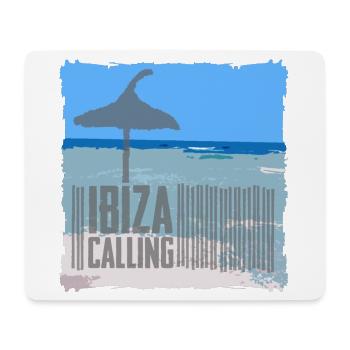 Ibiza beach setting with umbrella - Mouse Pad (horizontal) - white - Front