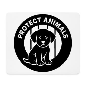 Dog print with protective motif against puppy trade - Mouse Pad (horizontal) - white - Front