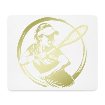 Tennis Spielerin Silhouette - Mousepad (Querformat) - Weiß - Vorne