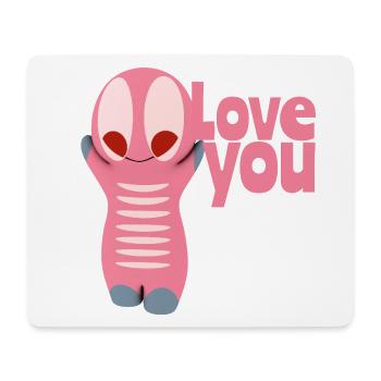 Cute kawaii figure love you - Mouse Pad (horizontal) - white - Front