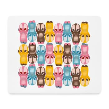 Niedliche Kawaiifigur Muster mit bunten Farben - Mousepad (Querformat) - Weiß - Vorne