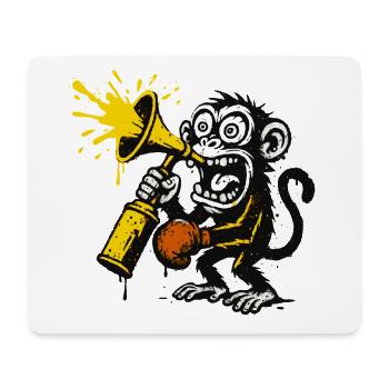 Expressive monkey with megaphone - Mouse Pad (horizontal) - white - Front