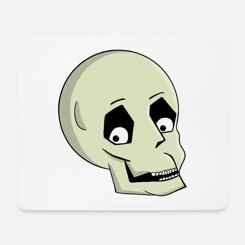 Playful Skull Smile Cartoon - Mouse Pad (horizontal) - white