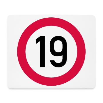 19. Geburtstag Achtung! Verkehrsschild 19 Km/h - Mousepad (Querformat) - Weiß - Vorne