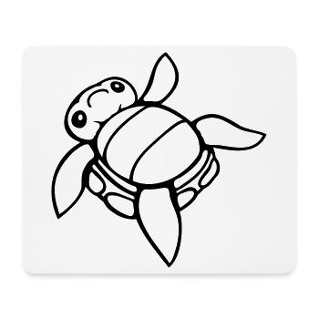 Schildkröte auf Rücken umgekippt hilflos Seite süß - Mousepad (Querformat) - Weiß - Vorne