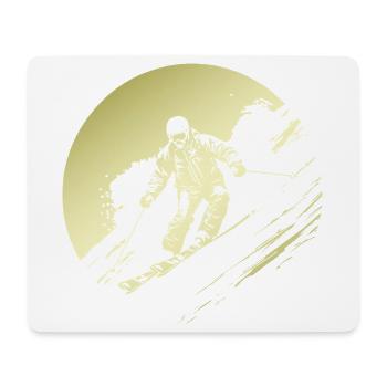 Ski Fahren Skiing Silhouette - Mousepad (Querformat) - Weiß - Vorne