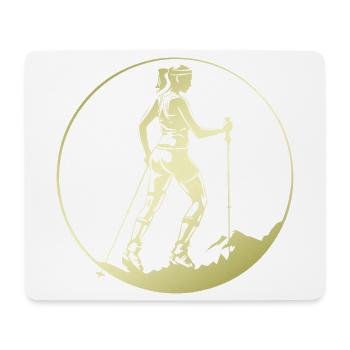 Nordic Walking Silhouette - Mouse Pad (horizontal) - white - Front
