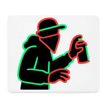 Neon Graffiti Sprayer Silhouette - Mousepad (Querformat) - Weiß - Vorne