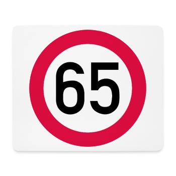 65. Geburtstag Achtung! Verkehrsschild 65 Km/h - Mousepad (Querformat) - Weiß - Vorne