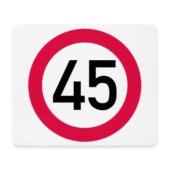 45. Geburtstag Achtung! Verkehrsschild 45 Km/h - Mousepad (Querformat) - Weiß - Vorne