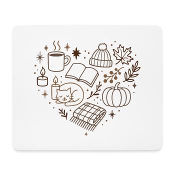 Autumnal Cuddle Evening Pattern - Mouse Pad (horizontal) - white - Front