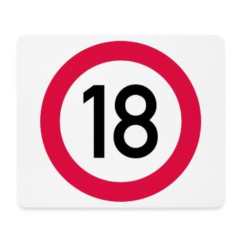 Attention au 18e anniversaire ! Panneau de signalisation 18 Km/h - Tapis de souris (format paysage) - blanc - Devant