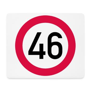 46e anniversaire Attention ! Panneau de signalisation 46 Km/h - Tapis de souris (format paysage) - blanc - Devant