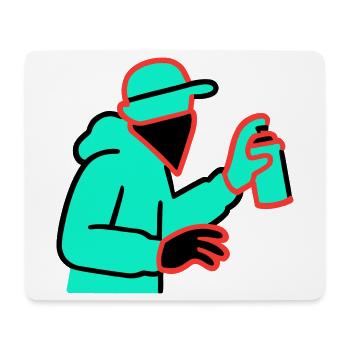 Neon Graffiti Sprayer - Mousepad (Querformat) - Weiß - Vorne