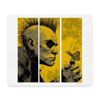 Punk rocker watches butterfly - Mouse Pad (horizontal) - white - Front