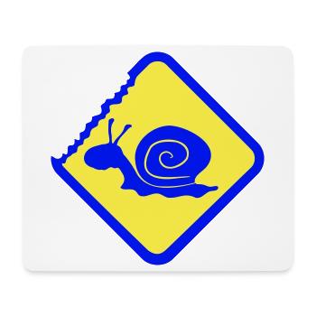 Snail Warning Caution Danger Sign - Mouse Pad (horizontal) - white - Front