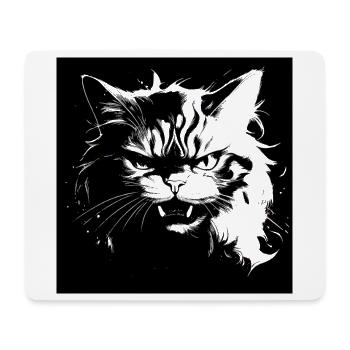 Chat en colère - Tapis de souris (format paysage) - blanc - Devant
