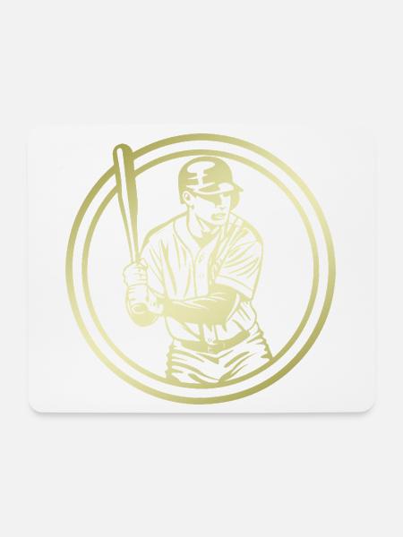 Baseball Silhouette - Mousepad (Querformat) - Weiß