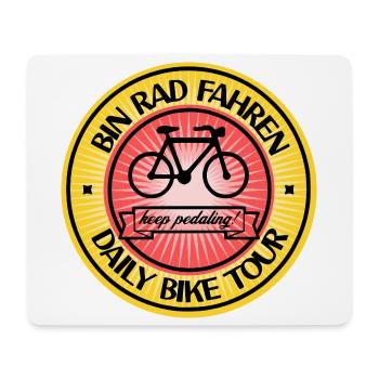 I'm cycling! Daily Bike Tour on Mountain Bike - Mouse Pad (horizontal) - white - Front