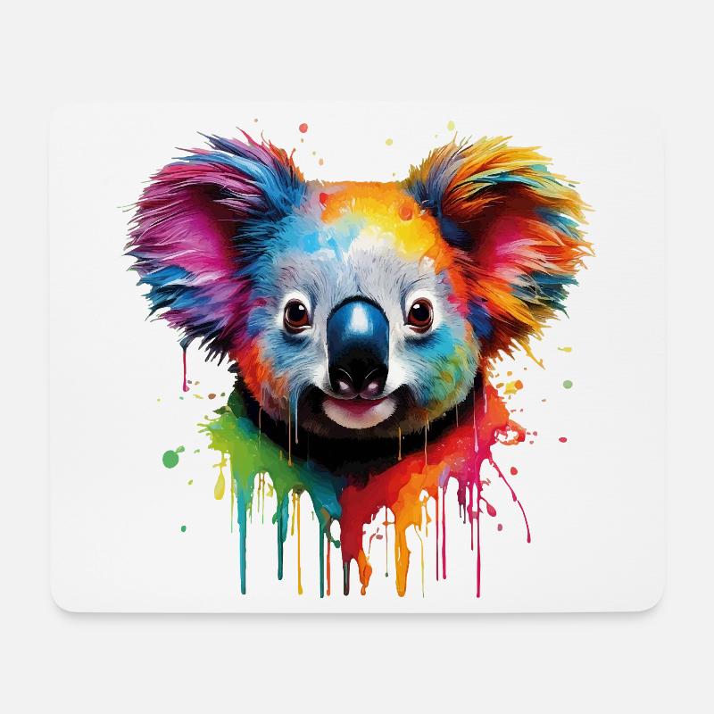 Regenbogen Koala Aquarell - Mousepad (Querformat) - Weiß
