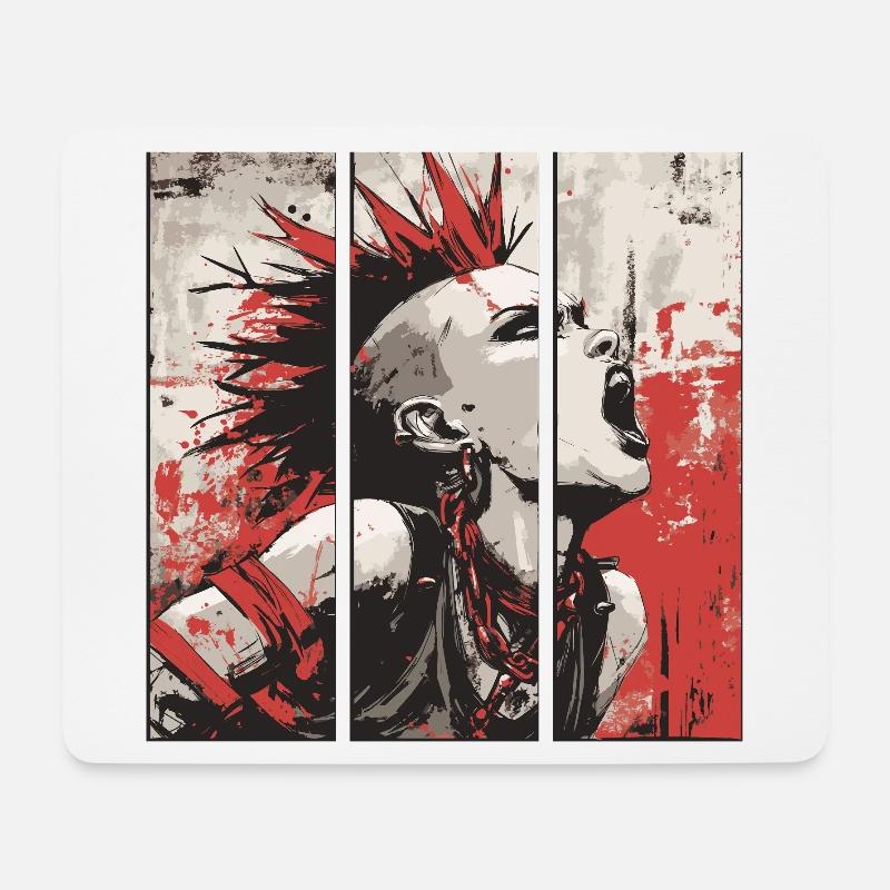 Punkrock Mädchen - Mousepad (Querformat) - Weiß