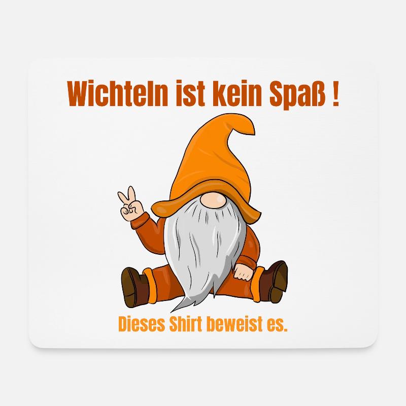 Wichteln ist kein Spaß – Gnom Edition - Mousepad (Querformat) - Weiß