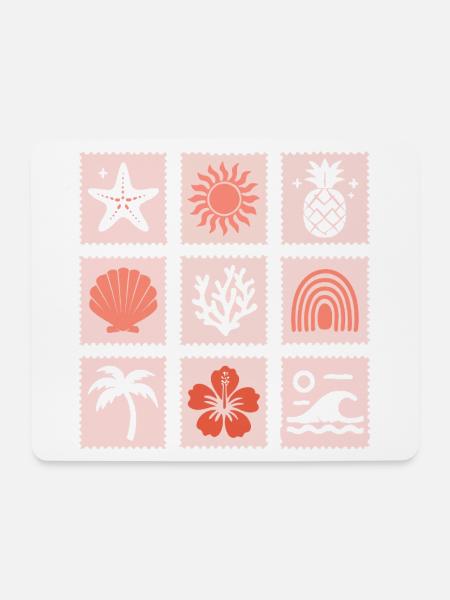 Natur Briefmarken Collage - Mousepad (Querformat) - Weiß