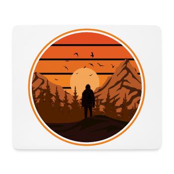 Sunset Mountain Hiking Adventure - Mouse Pad (horizontal) - white - Front
