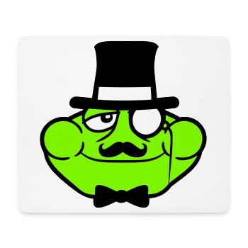 M. Grenouille Sir M. Rich Monocle Lunettes Chapeau haut de forme - Tapis de souris (format paysage) - blanc - Devant