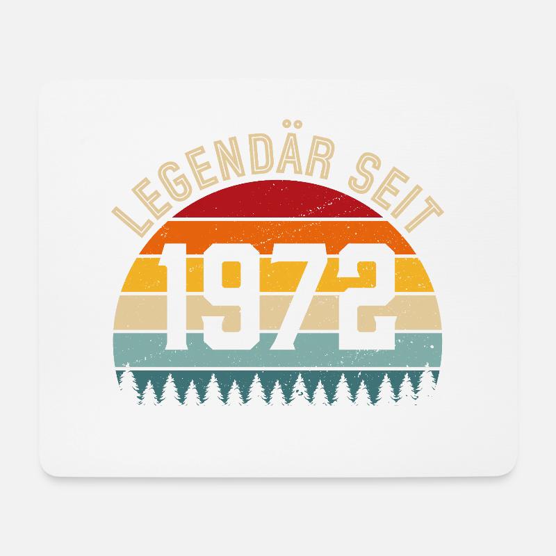 Legendär seit 1972 – Jahrgang 1972 - Mousepad (Querformat) - Weiß