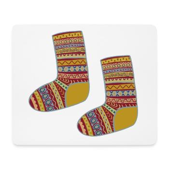 Colorful Fair Isle Patterned Socks - Mouse Pad (horizontal) - white - Front