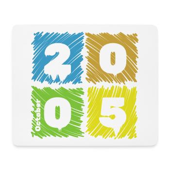 20. Geburtstag Farbige Patches since 10/2005 - Mousepad (Querformat) - Weiß - Vorne