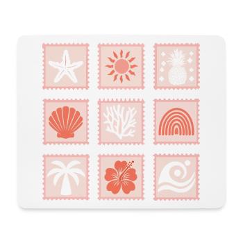 Natur Briefmarken Collage - Mousepad (Querformat) - Weiß - Vorne