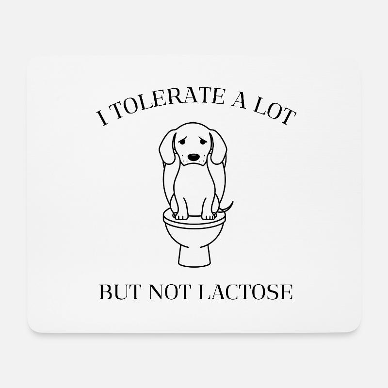 Moody Dachshund – No Lactose Fun - Mousepad (Querformat) - Weiß