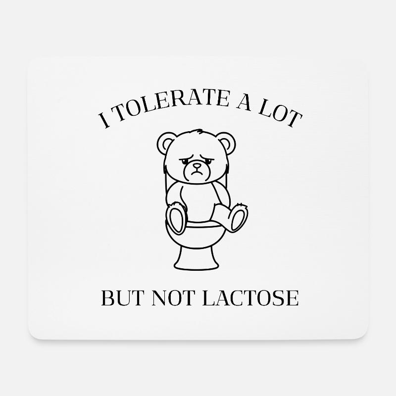 Moody Teddy – Pas de lactose autorisé - Tapis de souris (format paysage) - blanc