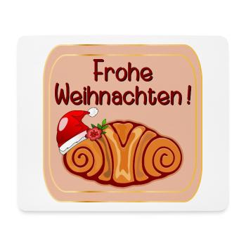 Frohe Weihnachten Hamburg Franzbrötchen - Mousepad (Querformat) - Weiß - Vorne