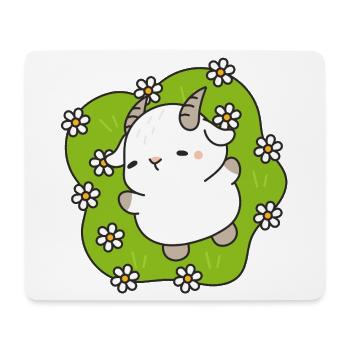 Agneau Kawaii Marguerites - Tapis de souris (format paysage) - blanc - Devant