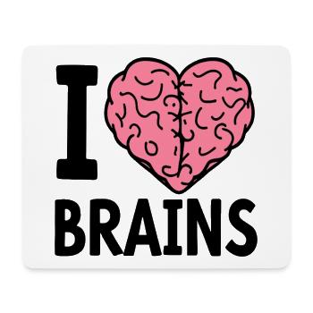 I Love Brains Zombie Saying - Mouse Pad (horizontal) - white - Front