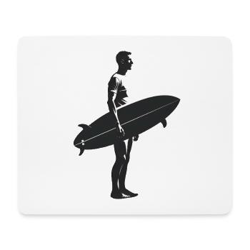 Surfeur - Logo Cool Silhouette - Tapis de souris (format paysage) - blanc - Devant