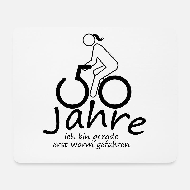 50 Jahre – Erst warm gefahren - Mousepad (Querformat) - Weiß