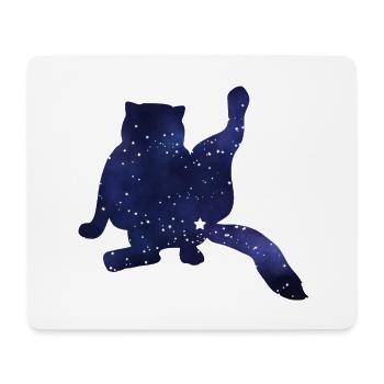 Cat Silhouette Funny Starry Sky - Mouse Pad (horizontal) - white - Front