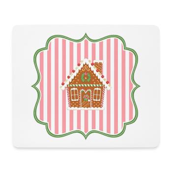 Maison en pain d’épices Emblème de Noël Moderne - Tapis de souris (format paysage) - blanc - Devant