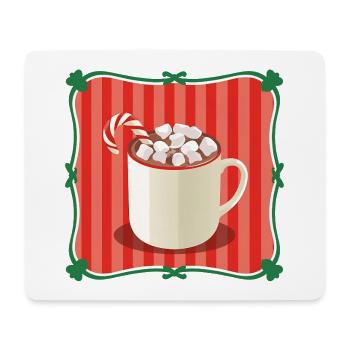 Chocolat chaud vintage Noël rétro - Tapis de souris (format paysage) - blanc - Devant