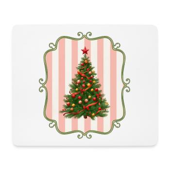 Vintage Weihnachtsbaum Retro Design - Mousepad (Querformat) - Weiß - Vorne