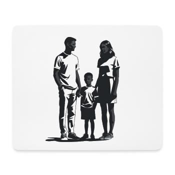 Famille de 3 - Logo Cool Silhouette - Tapis de souris (format paysage) - blanc - Devant