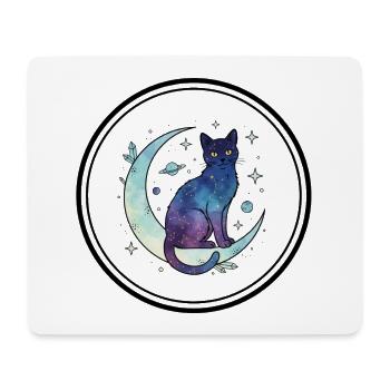 Moon Cat Galaxy Watercolor - Mouse Pad (horizontal) - white - Front