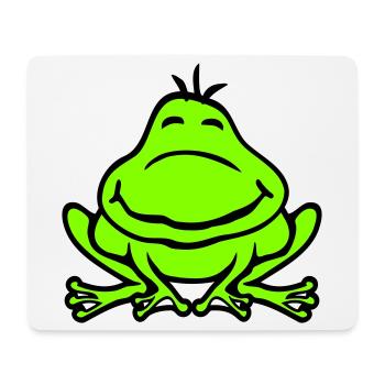 Frosch Kröte lächelt lustig Comic glücklich süß - Mousepad (Querformat) - Weiß - Vorne
