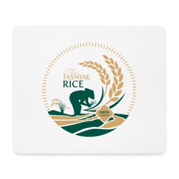 Thai Jasmine Rice Logo Organic - Mousepad (Querformat) - Weiß - Vorne